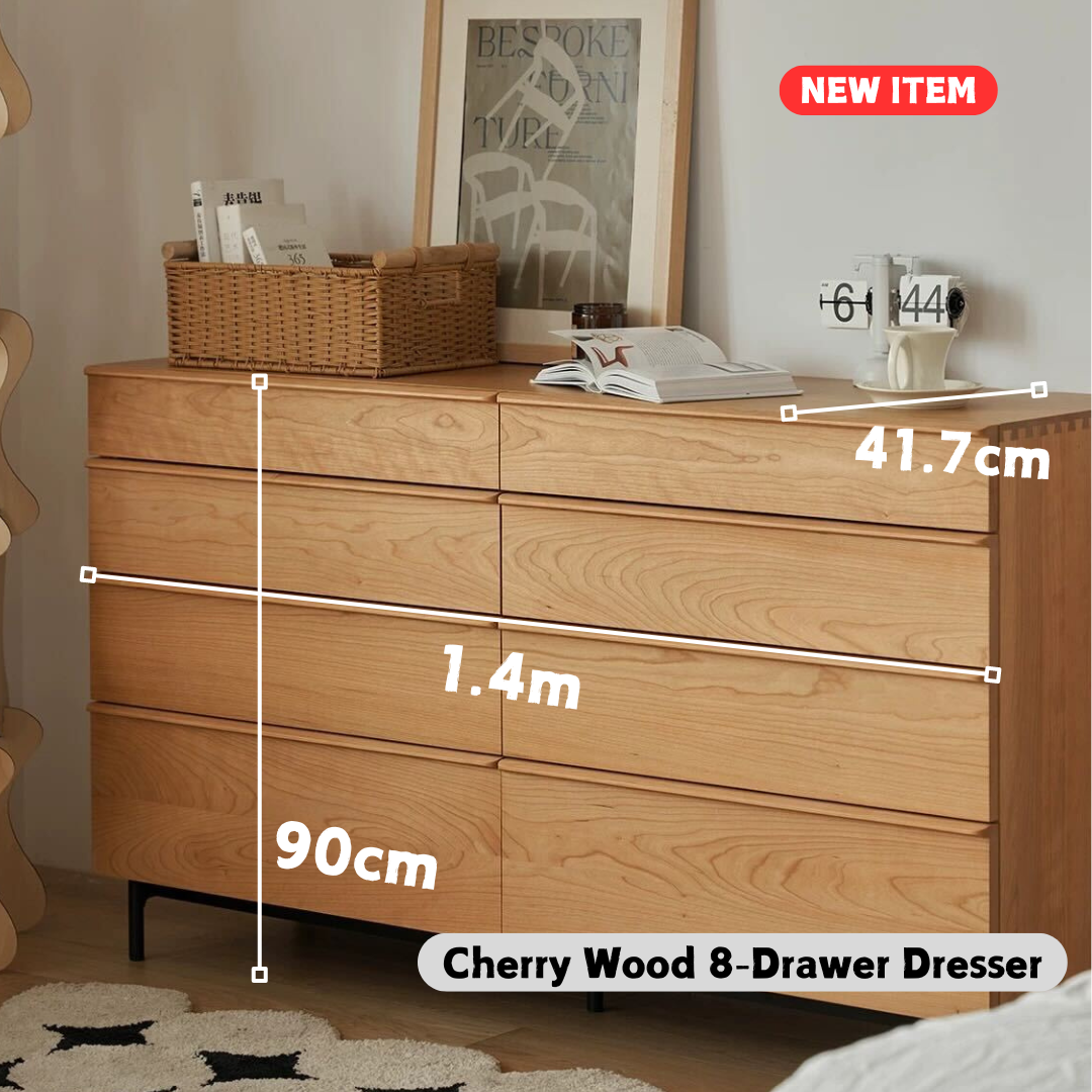 Cherry Wood 8 Drawer Dresser