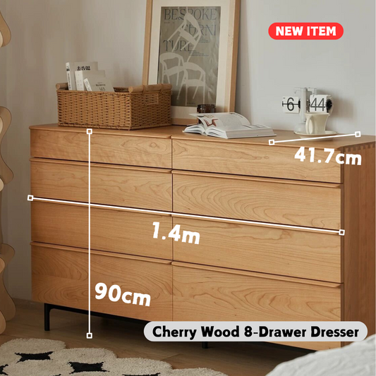 Cherry Wood 8 Drawer Dresser