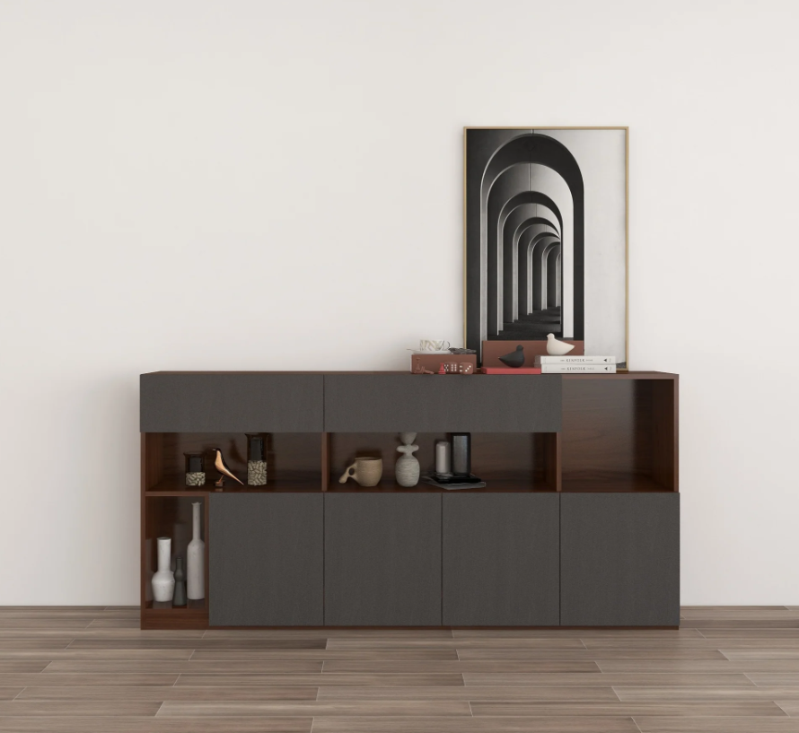 Grey Storage Media Console